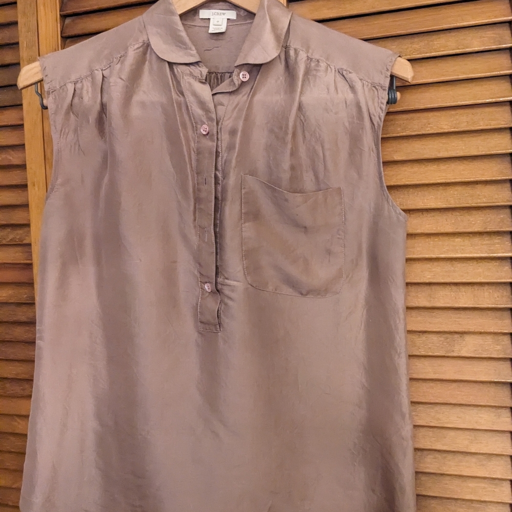 Two Pink Blouses J Crew Silk Sleeveless Blouse Sizes 0 - 2